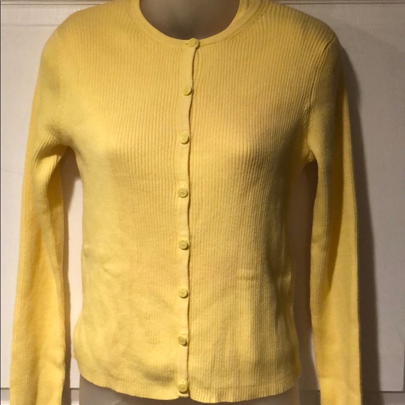 Twinset 2 Piece Sweater set ribbed Yellow cotton The Limited S Vintage 90’s - Picture 3 of 8